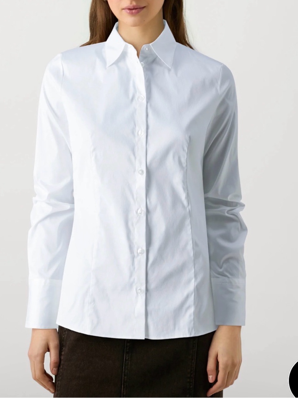 HUGO White Button-Up Long Sleeve Shirt